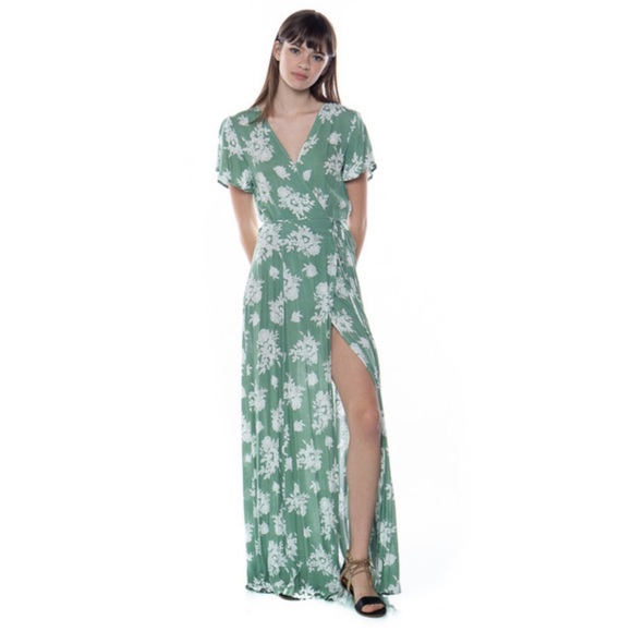 kelly green wrap dress